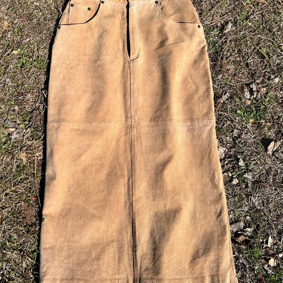 Venezia Tan Maxi Pencil Skirt for Casual Wear - Picture 2 of 5